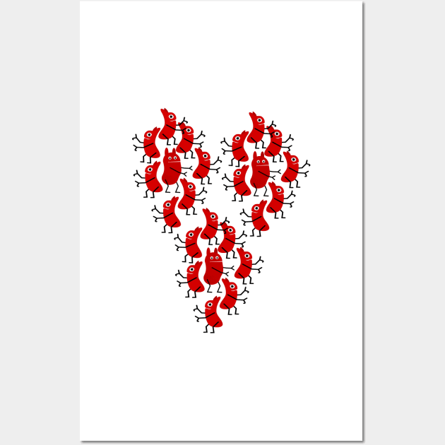 Red ants in the shape of a heart Wall Art by jaml-12